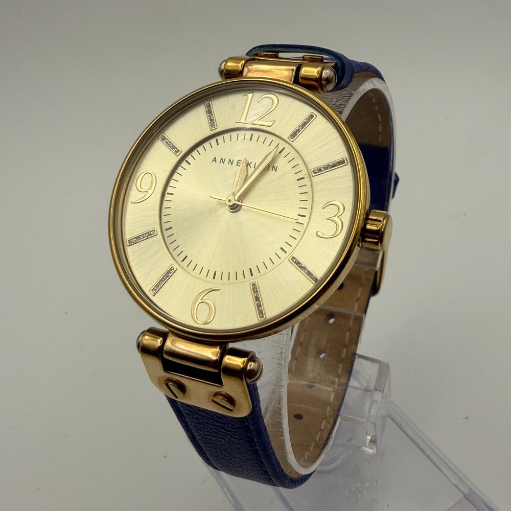 Elegant Anne Klein Gold-Tone Ladies' Fashion Watch, 10/9168 Working New Battery